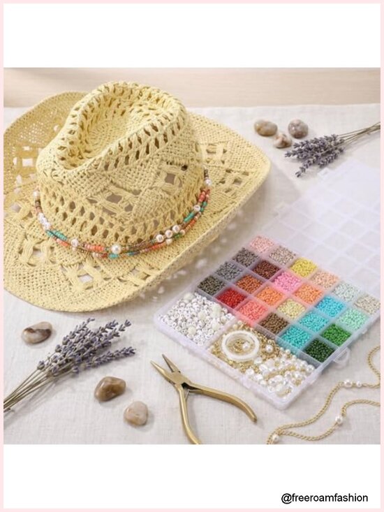 DIY Cowgirl Hat Craft Set with Beaded Kit for Bachelorette Party main image 5